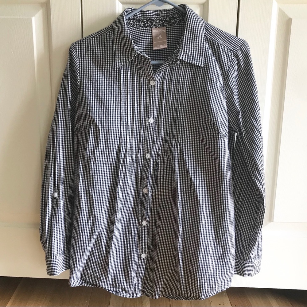 White Stag Gingham Button Up Blouse
